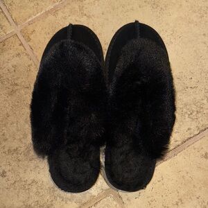 Style & Co. Black Fur Women's Slippers